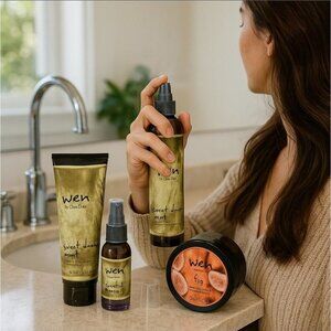 Wen ✦ Sweet Almond Mint & Fig Hair Care Set ✦ Treatment Mist Mask Styling Creme